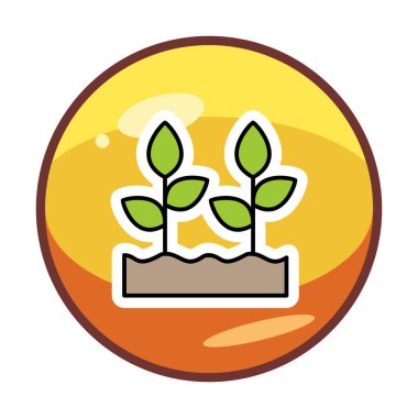 Büyüyen Bitkiler web simgesi, vektör illüstrasyonu 