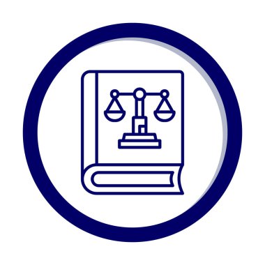 Adalet kitabı simgesi, vektör illüstrasyonu