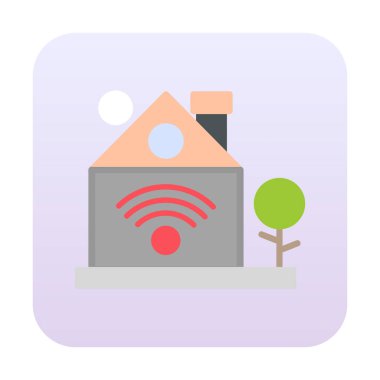 akıllı ev renkli vektör simgesi