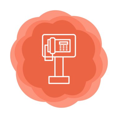 Ankesörlü Telefon web simgesi, vektör illüstrasyonu