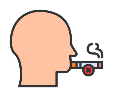 Basit Sigara İçilmez alanı simgesi, vektör illüstrasyonu