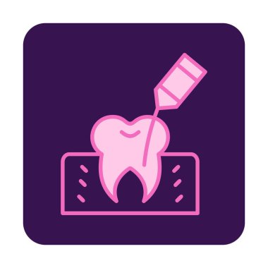 Kök Kanal Tedavi simgesi, vektör illüstrasyonu 