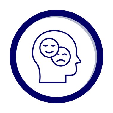 Bipolar bozukluk veya depresyon BP web simgesi, vektör illüstrasyonu. 