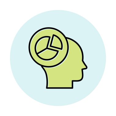 Basit Pasta Grafiği simgesi, vektör illüstrasyonu