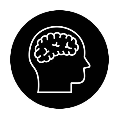 Basit beyin simgesi vektör çizimi