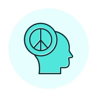kafa simgesi barış sembolü, vektör illüstrasyonu basit tasarım