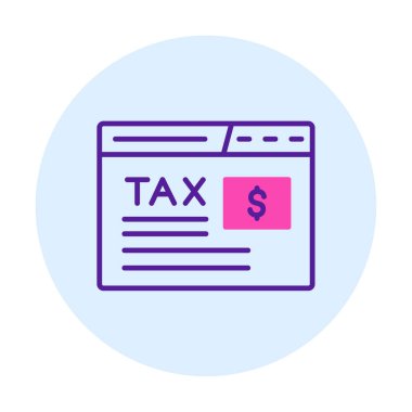 beyaz üzerinde vergilendirme web sitesi simgesi vektör çizimi 