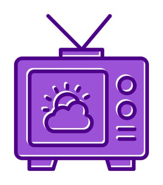 Hava sembollü TV simgesi, vektör illüstrasyonu basit tasarım
