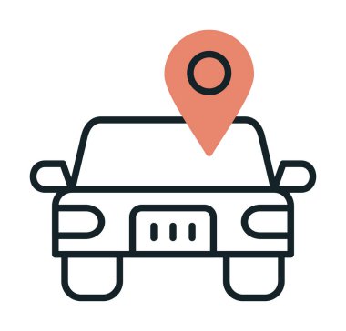 Araba Konumu ikon vektör illüstrasyonu                      