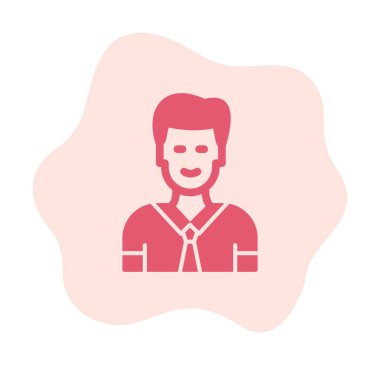 Düz Yönetici satırı simgesi. Kravatlı adam. 