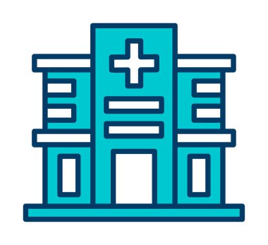 Hastane simgesi, vektör illüstrasyonu