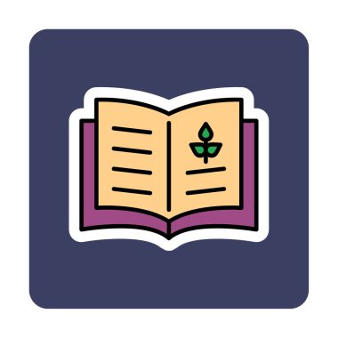 Biyoloji kitabı ikonu vektör illüstrasyonu