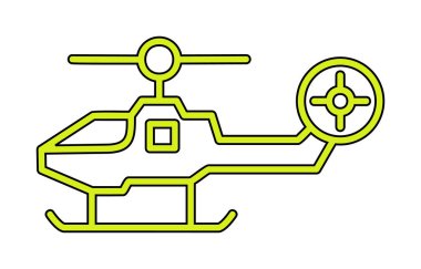 Askeri savaş helikopteri. Web simgesi basit illüstrasyon 