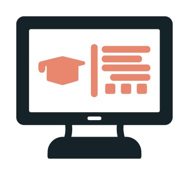 çevrimiçi eğitim simgesinin vektör illüstrasyonu               