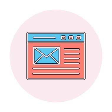 Basit düz bilgisayar e- posta simgesi 