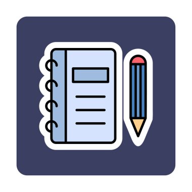 Kalem, vektör illüstrasyonlu günlük 