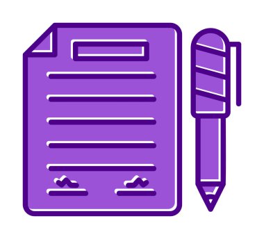 contract icon, vector illustration simple design