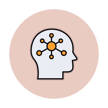 Psikoloji işaret tasarımlı beyin simgesi