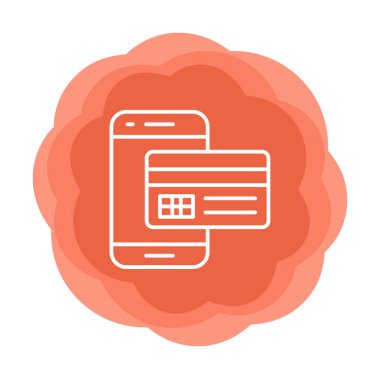 Kart ödemesi. Mobil ödeme ana hatları vektör simgesi