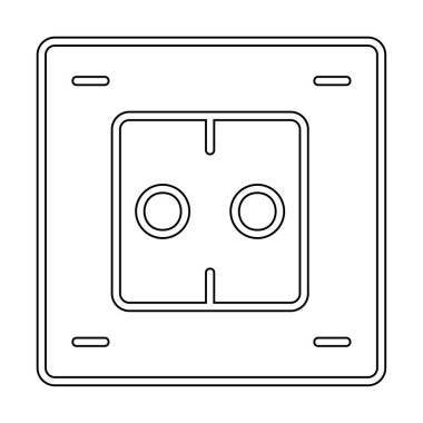 Modern Elektrik Soket simgesinin vektör illüstrasyonu       