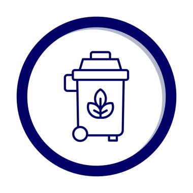 Eko çöp kutusu ikon vektör illüstrasyonu 