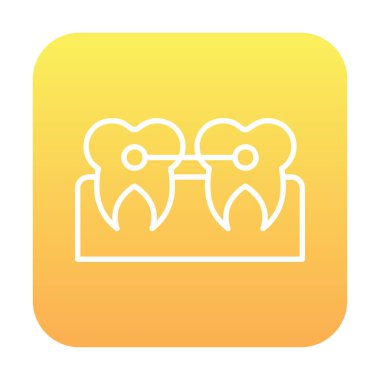 Diş bakımı ikonu, vektör çizimi. Parantezler                       