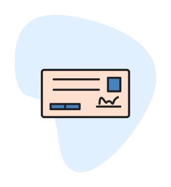 Çek çizgisi vektör simgesi