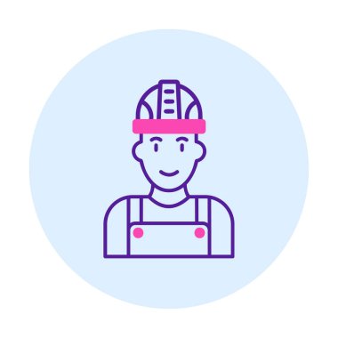 Fabrika İşçi simgesi vektör illüstrasyonu