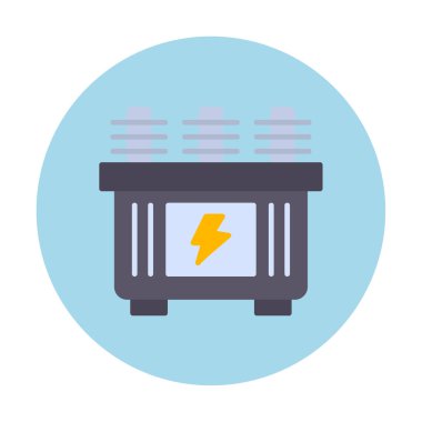 Batarya güç ikonu vektör illüstrasyonu. Dönüştürücü                         