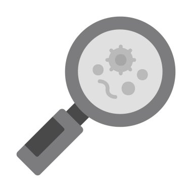 Büyüteç cam simgesi, vektör illüstrasyonlu bakteri denetimi  