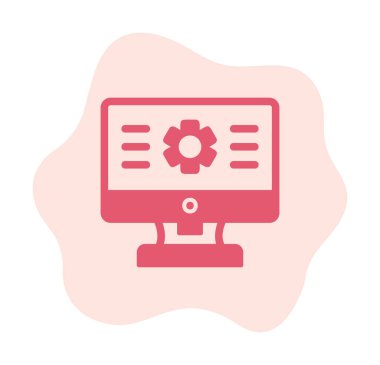 bilgisayar izleme simgesi, vektör illüstrasyonu basit tasarım