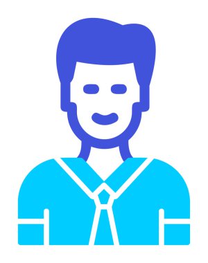 Düz Yönetici satırı simgesi. Kravatlı adam. 