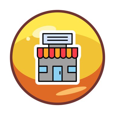 dükkan simgesi, vektör illüstrasyonu basit tasarım