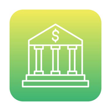 Banka simgesi, vektör illüstrasyonu 