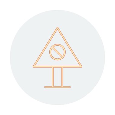 Yasaklanmış yol simgesinin vektör illüstrasyonu 