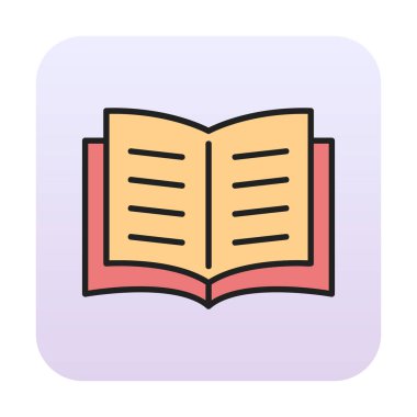 Basit Açık Kitap Web simgesi illüstrasyonu