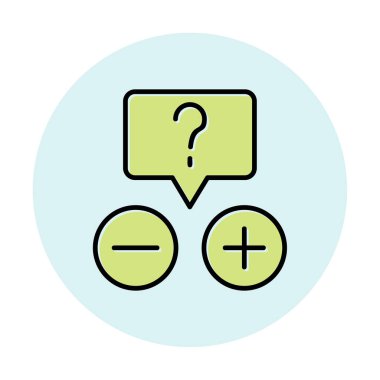 soru işareti ve cevap seçimi düz simge, vektör, illüstrasyon, bilgi, işaret ve imza