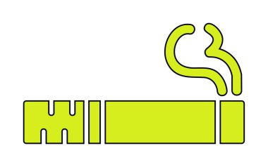 sigara duman simgesi, satır biçimi, vektör illüstrasyonu