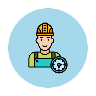 Çalışma Zamanı web simgesi vektör illüstrasyonu