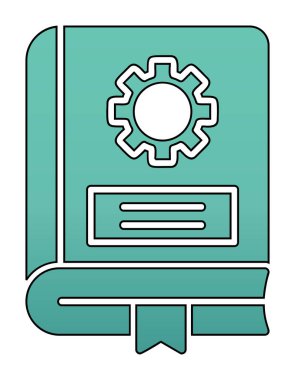 Mekanik kitap düz simgesi, vektör illüstrasyonu 