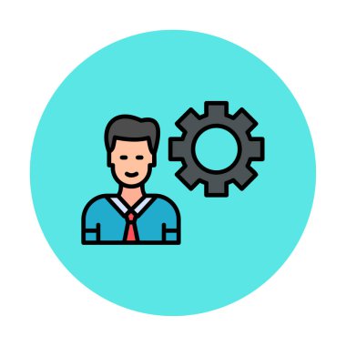 Düz Yönetici satırı simgesi. Kravatlı adam. 