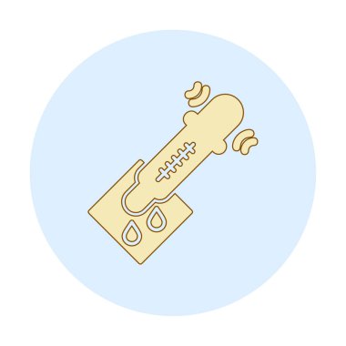 pipette ile tıbbi test simgesi, vektör illüstrasyonu basit tasarım