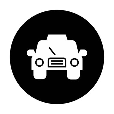 Basit taksi arabası simgesi, vektör illüstrasyonu