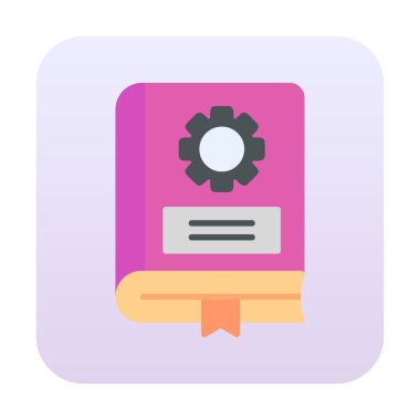 Mekanik kitap düz simgesi, vektör illüstrasyonu 