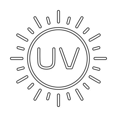 Güneş. Web simgesi basit bir illüstrasyon. Morötesi                               