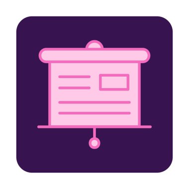 Sunum tahtası simgesi, vektör illüstrasyonu