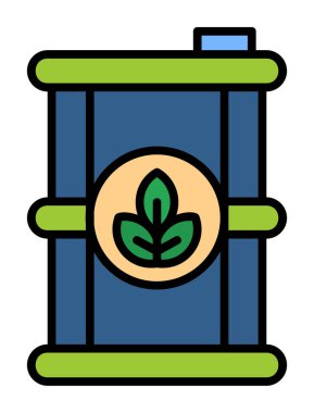 Bitki simgesi, biyoyakıt içeren taşıyıcının vektör çizimi 