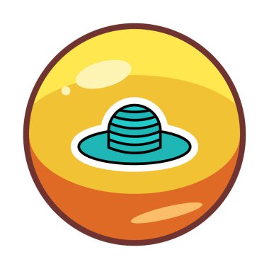 Güneş Şapkası simgesinin vektör illüstrasyonu 