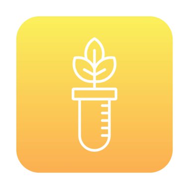 Test tüpü simgesine bitki, vektör illüstrasyonuName 