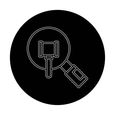 Büyütücü cam çizgi simgesi, arama konsepti